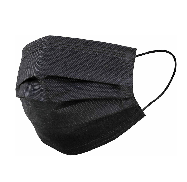 Disposable 3-Ply Protective Face Mask (100-Pack) - Black