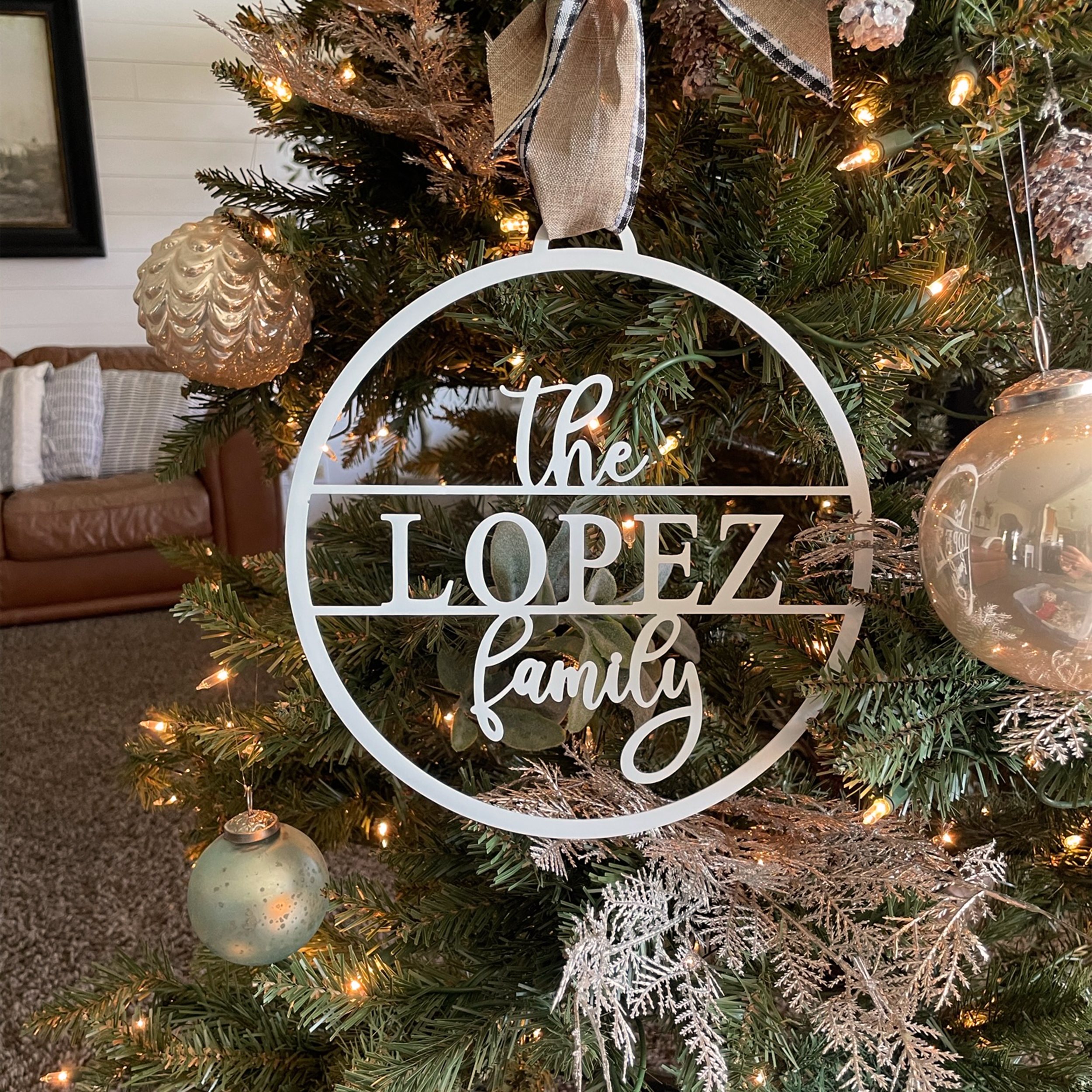 Personalized Family Name Ornaments (Set of 5) - Raw Steel (can rust)