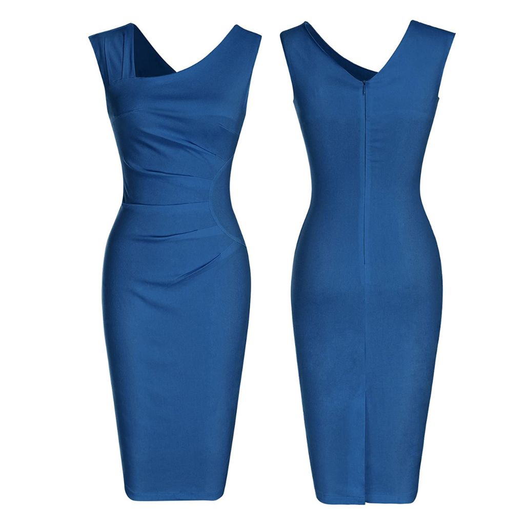 Haute Edition® Women's Retro Sleeveless Bodycon Dress - X-Large - Blue