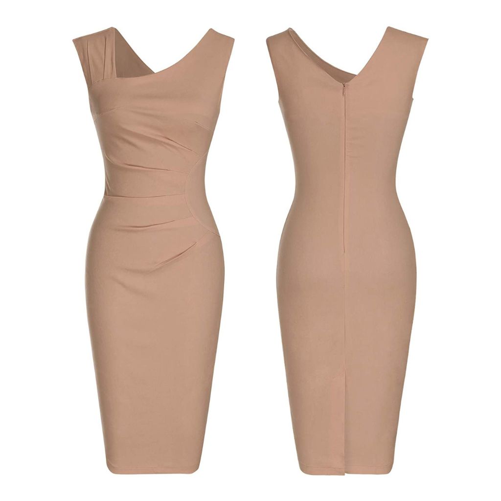 Haute Edition® Women's Retro Sleeveless Bodycon Dress - Small - Camel
