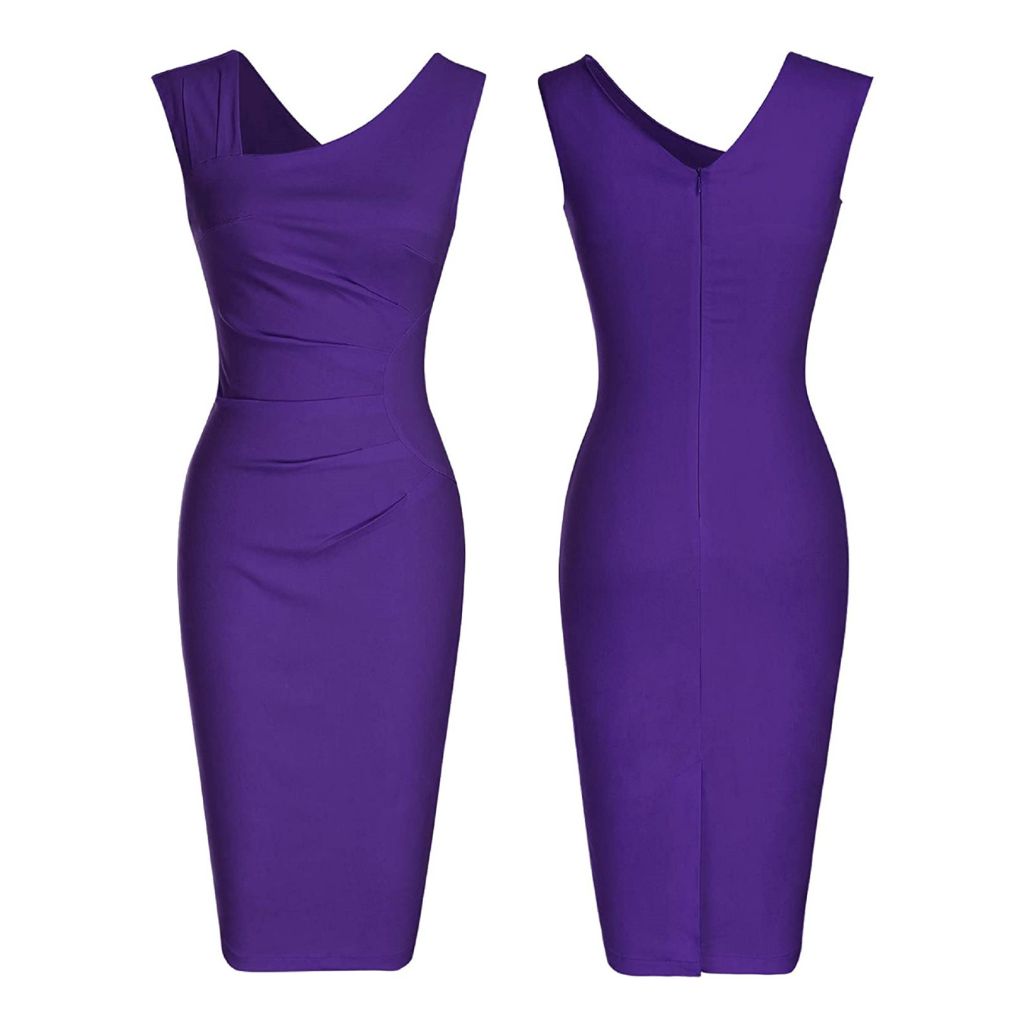 Haute Edition® Women's Retro Sleeveless Bodycon Dress - Small - Purple