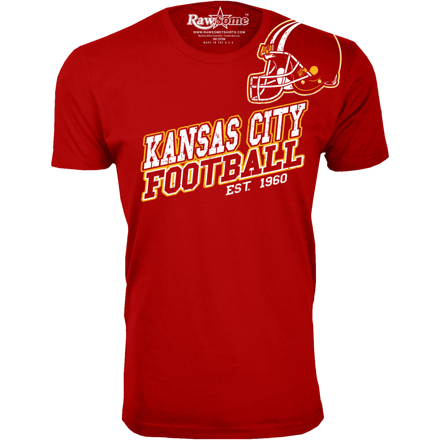 Men's Football Team T-Shirt - Kansas City - Red / 2XL
