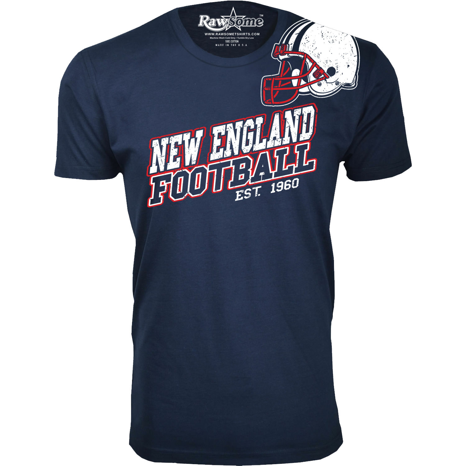 Men's Football Team T-Shirt - New England - Navy / XL