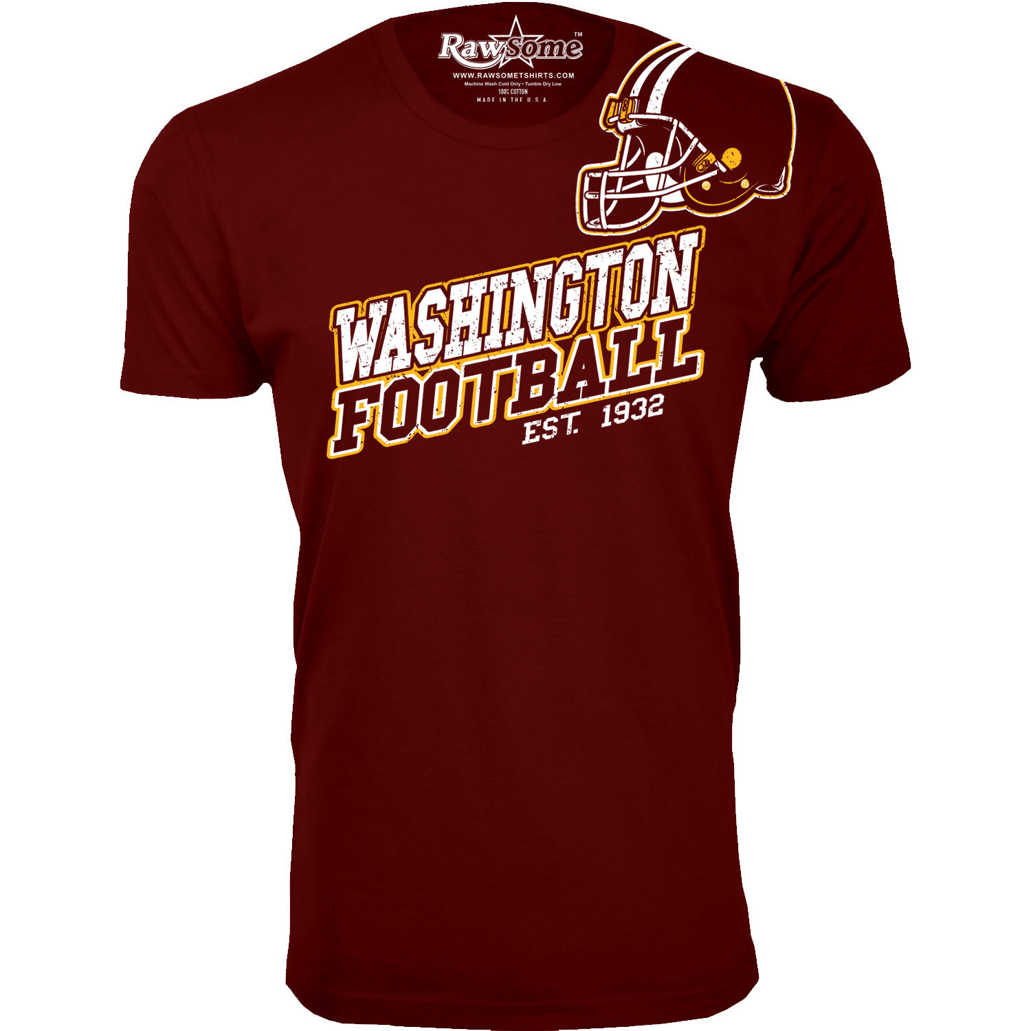 Men's Football Team T-Shirt - Washington - Burgundy / 3XL