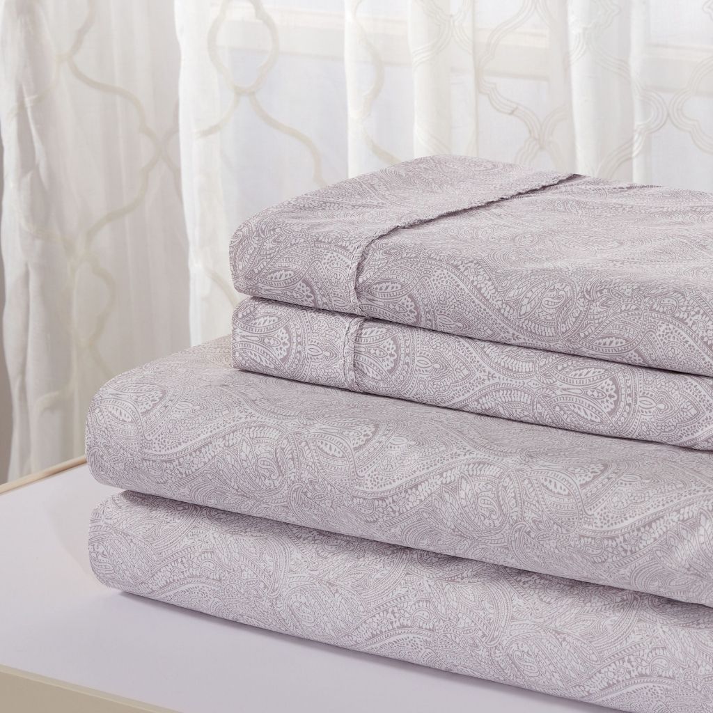 1800-TC Egyptian Luxury Printed Sheet Set by Bibb Home&reg; - Twin - Mini Paisley