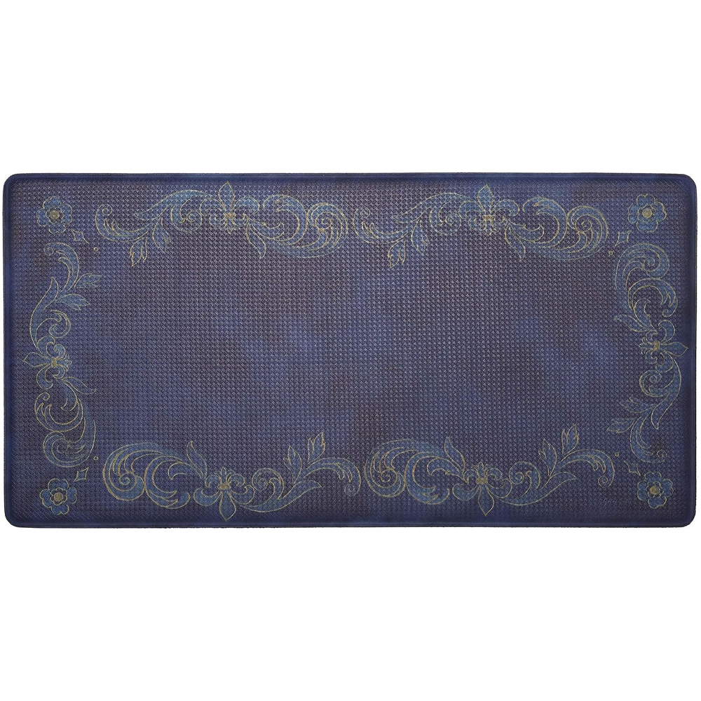 Cook n' Comfort Oversized Anti-Fatigue Kitchen Floor Mats - CNC125 (Tuscan Fleur Blue)