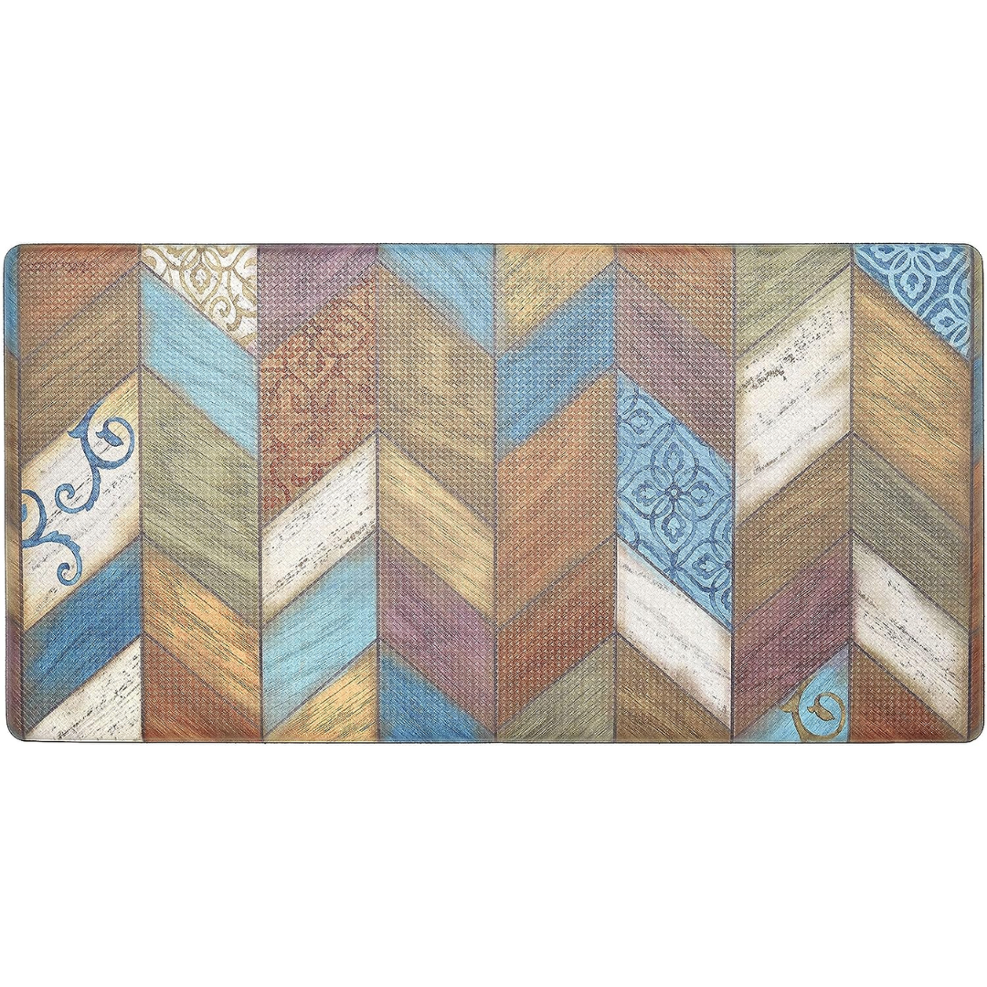 Cook n' Comfort Oversized Anti-Fatigue Kitchen Floor Mats - CNC129 (Rustic Chevron)