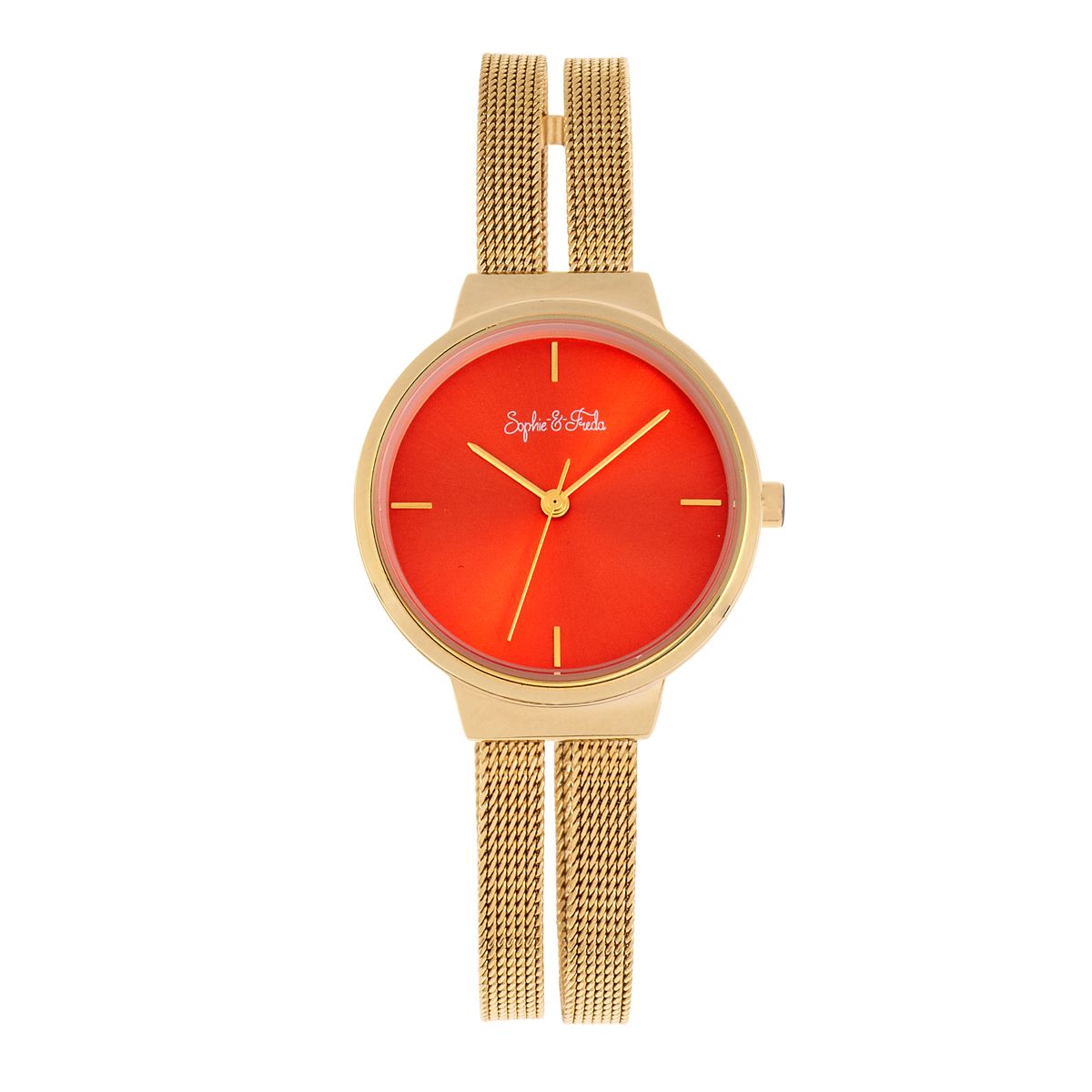 Photos - Wrist Watch Sophie & Freda Sedona Mesh Bracelet Watch by Sophie & Freda™ - Gold/Orange