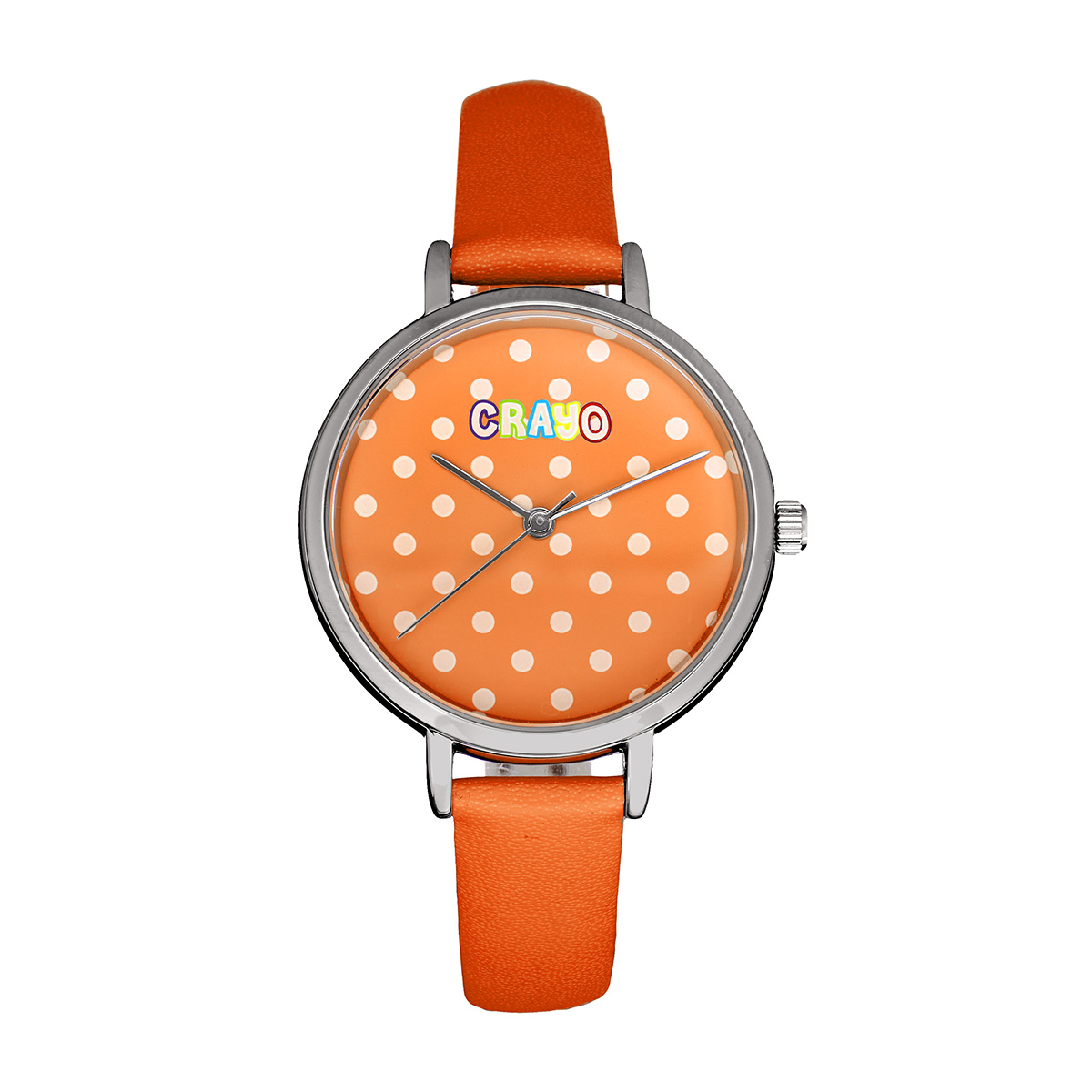 Photos - Wrist Watch Crayo Crayo™ Dot Strap Watch, 35mm - Silver/Orange CRACR5901