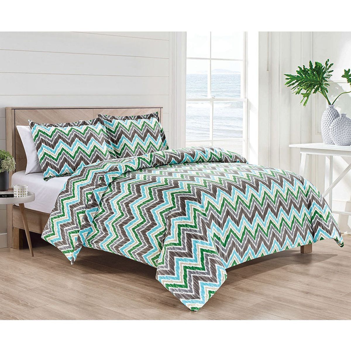 Bibb Home® 4-Piece Duvet & Down Alternative Comforter Set - Bibb Home 4 pc Duvet & Down Alternative Comforter Set, King - Darcy