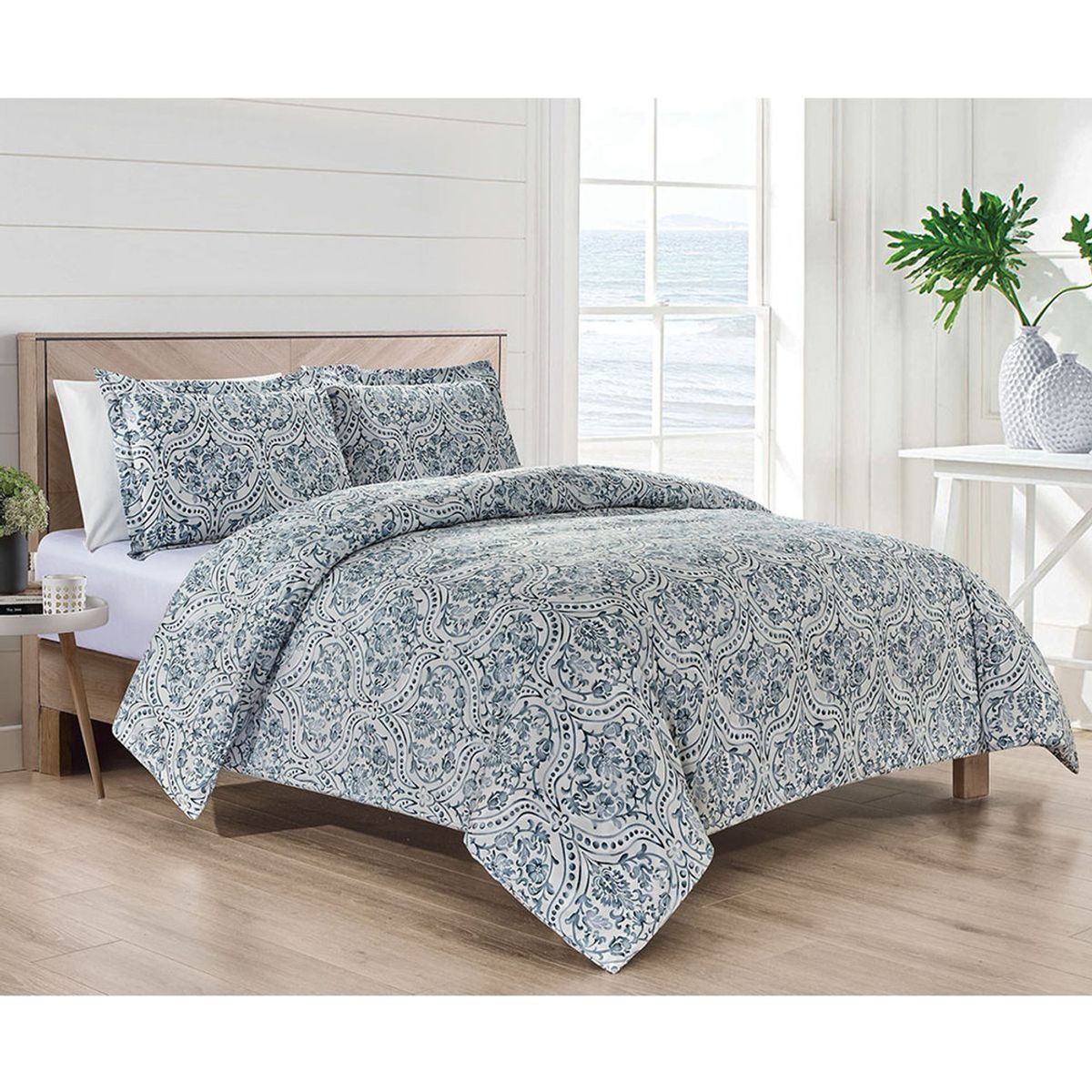 Bibb Home® 4-Piece Duvet & Down Alternative Comforter Set - Bibb Home 4 pc Duvet & Down Alternative Comforter Set, Queen - Madison