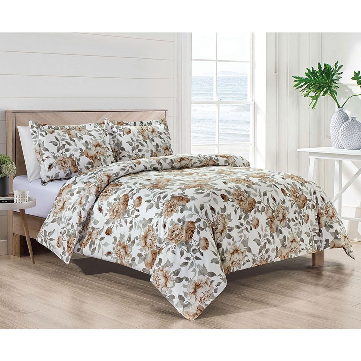 Bibb Home&reg; 4-Piece Duvet & Down Alternative Comforter Set - Bibb Home 4 pc Duvet & Down Alternative Comforter Set, Queen - Wildflower