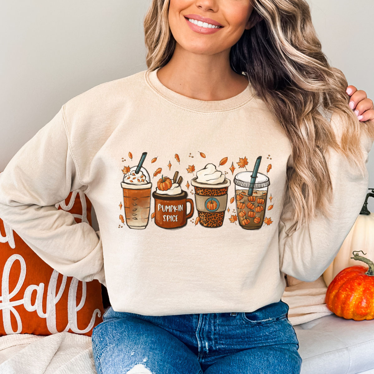 Women's Fall Time Coffee Sweater - XXL / Sand