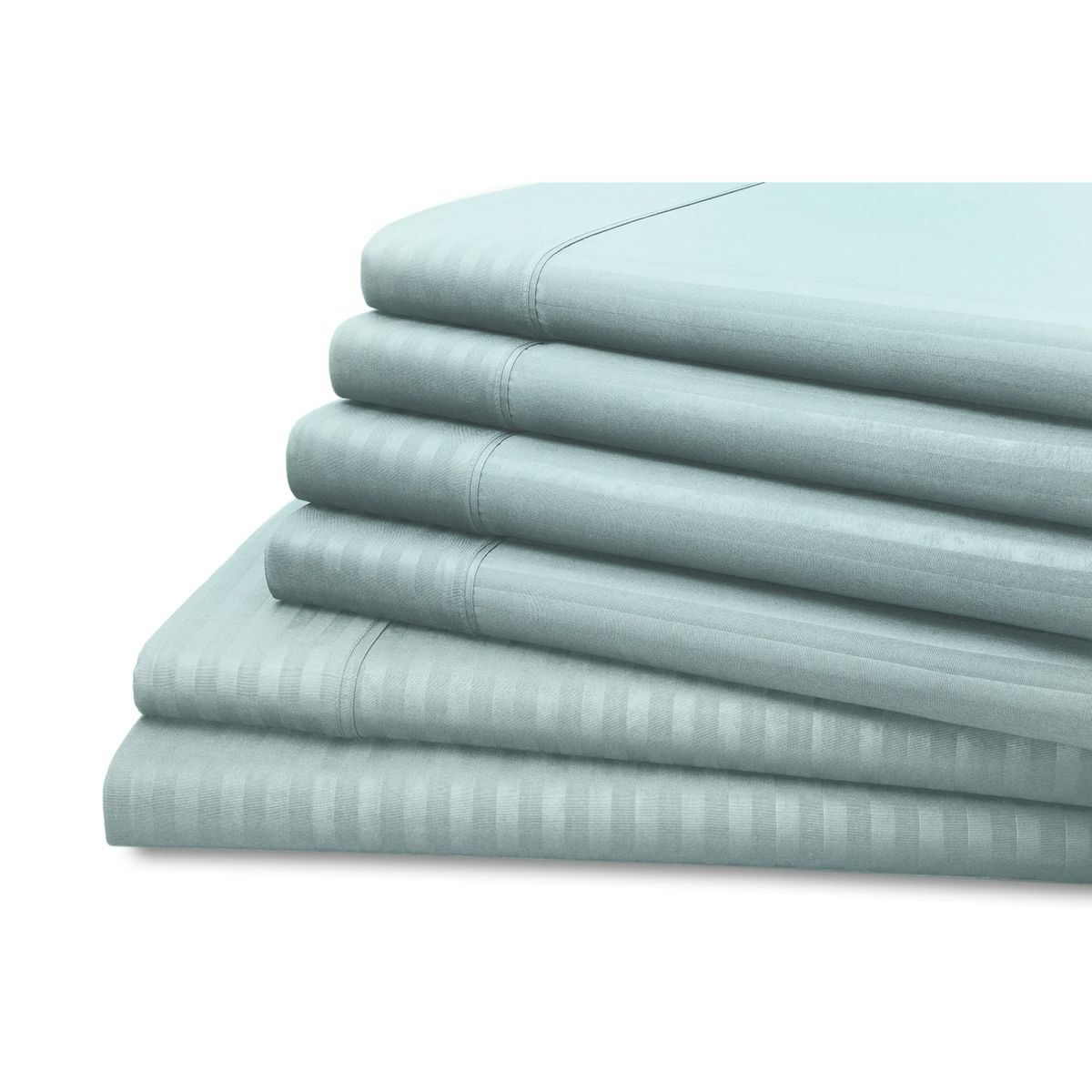6-Piece Dobby Stripe Microfiber Sheet Set by Hotel New York® - Hotel New York 6-Piece Dobby Stripe Sheet Set, Full - Light Blue