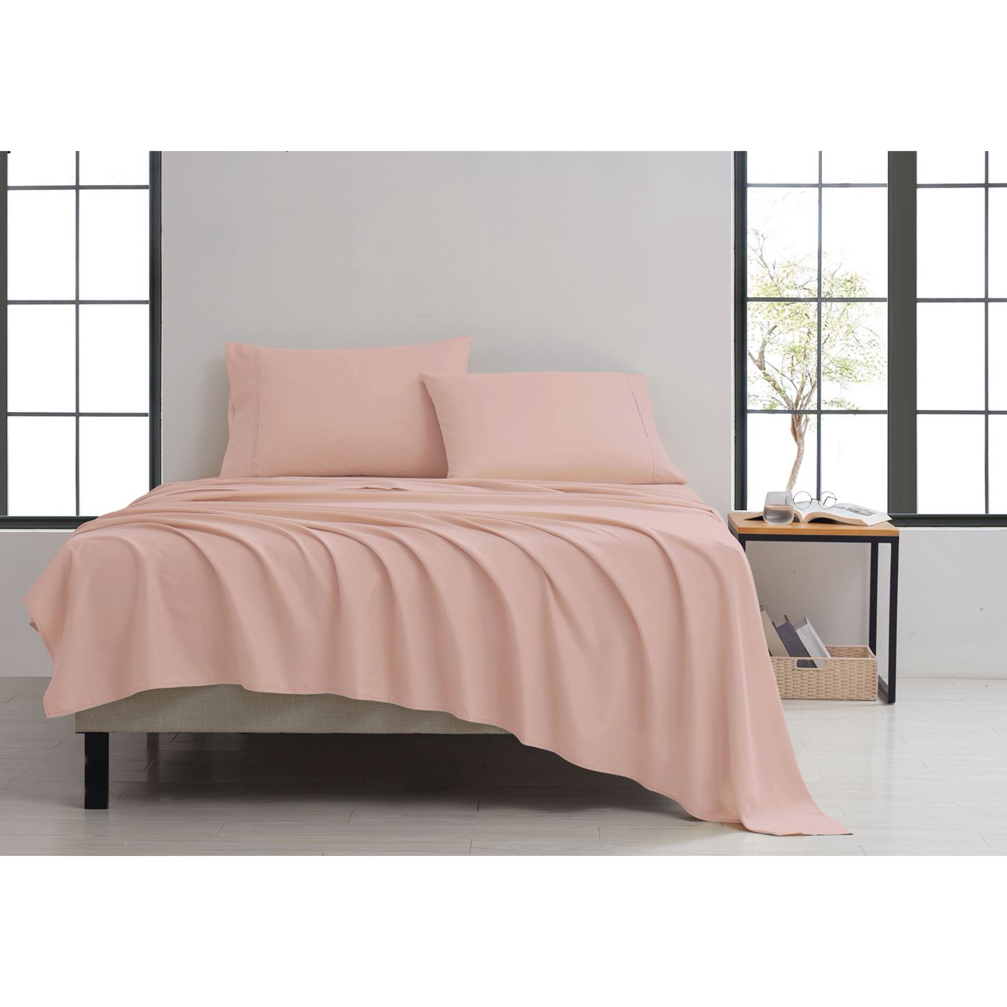 Kathy Ireland® 4-Piece Twill Weave Luxury Sheet Sets - Kathy Ireland Twill Weave Luxury 4-Piece Sheet Set, Full - Blush