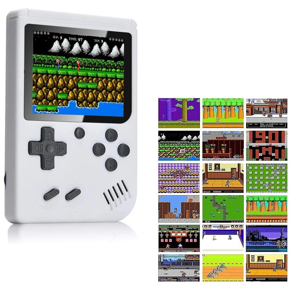 Handheld Game Console with 400 Built-in Games & Controller - White