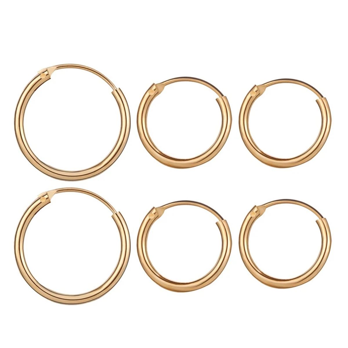 Endless Hoop Earrings (3-Pair) - Gold-Tone