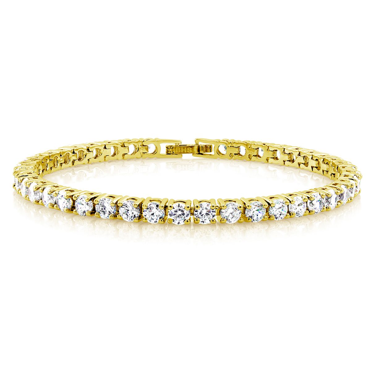 18K Gold Plated Cubic Zirconia Classic Tennis Bracelet  YELLOW