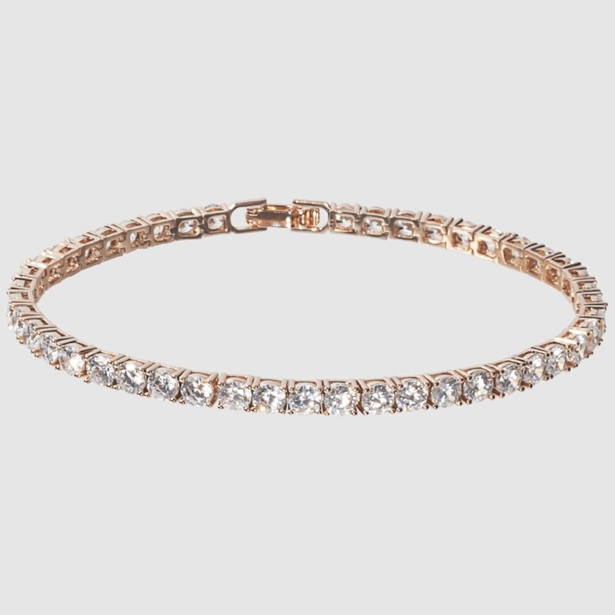 18K Gold Plated Cubic Zirconia Classic Tennis Bracelet - ROSE
