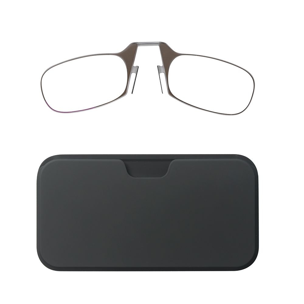 Ultra-Thin Bendable & Portable Reading Glasses + Pouch for Phone - Compact Reading Glasses Brown +2.50