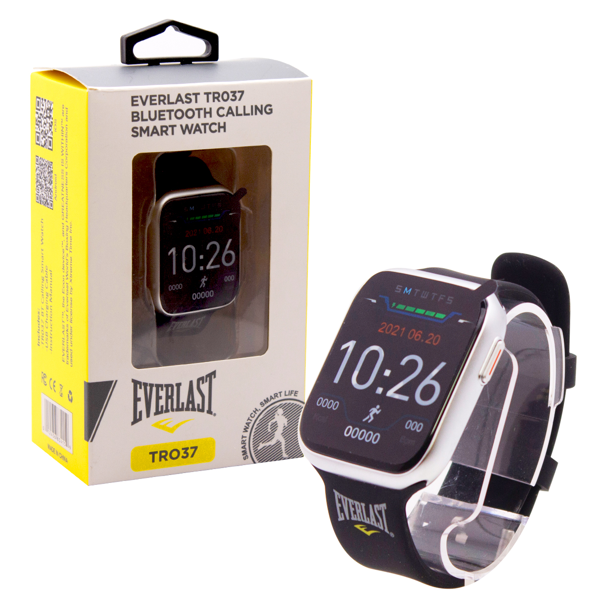 Photos - Other for Mobile Everlast ® TR037 Bluetooth Calling Smartwatch - Black EVWTR037BK 