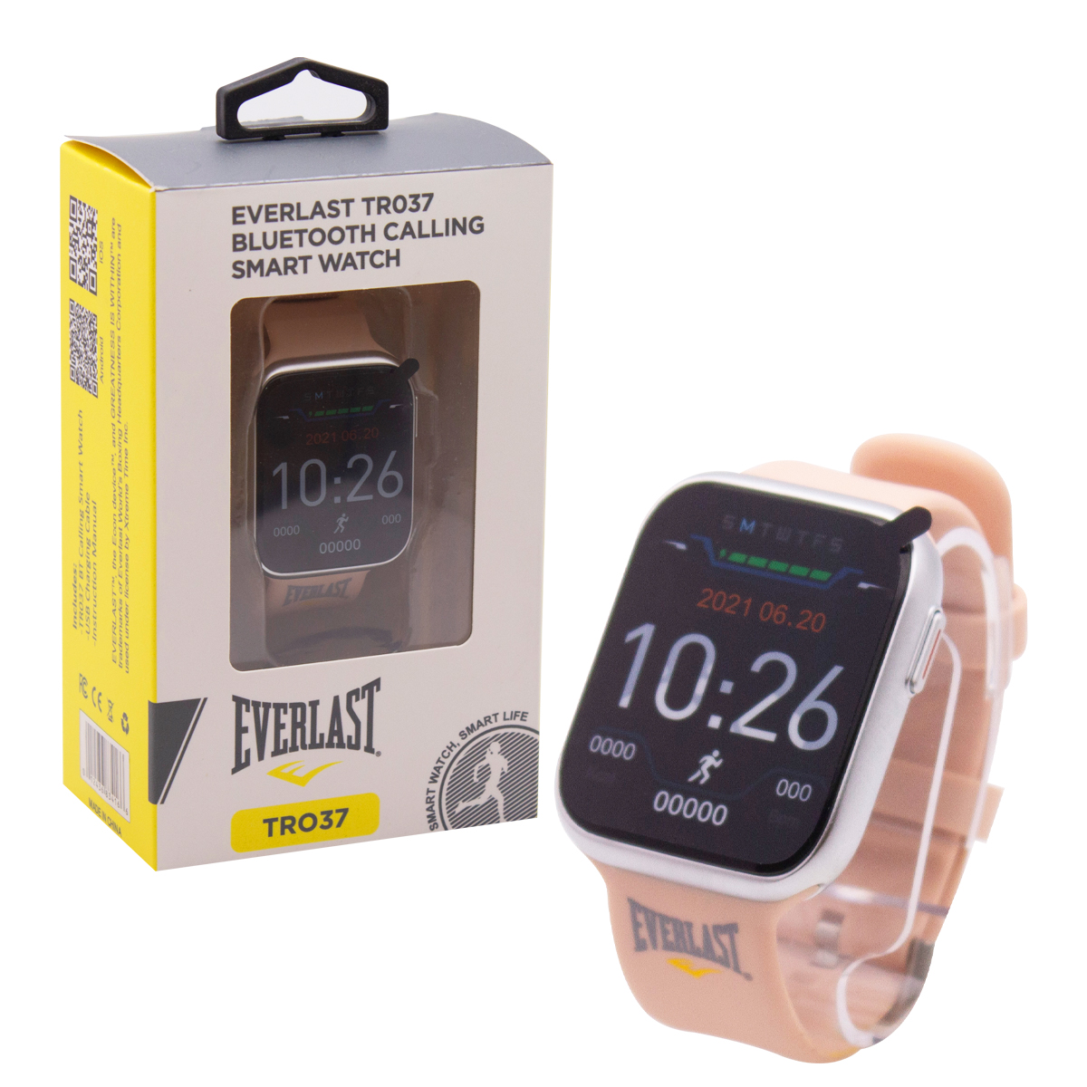 Everlast TR037 Bluetooth Calling Smartwatch  Pink