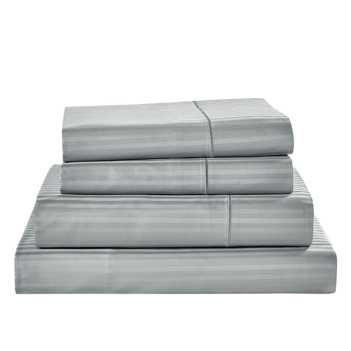 Kathy Ireland&reg; 500 Thread Count Damask Stripe Sheet Set - Twin - Grey