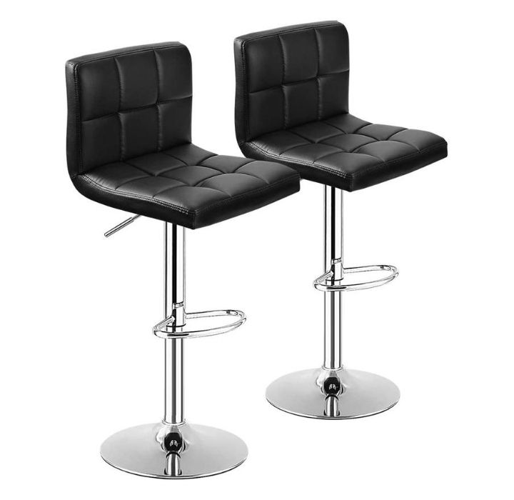 Adjustable Swivel Counter Bar Stools (Set of 2) - Black