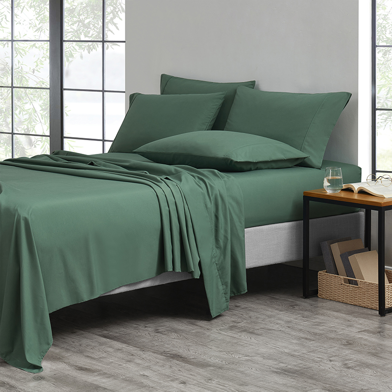 2,000-TC Bamboo Blend 6-Piece Sheet Set with Deep Pockets - Queen - Emerald
