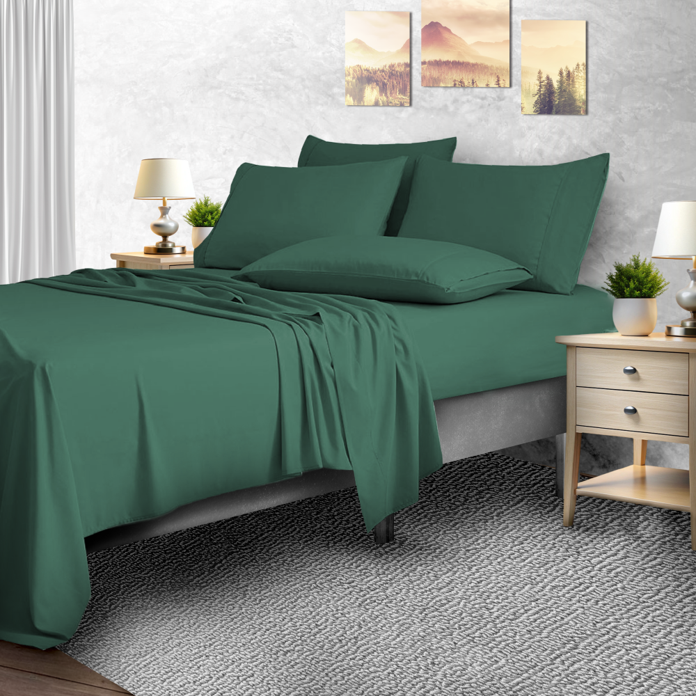 2,000-TC Bamboo Blend 6-Piece Sheet Set with Deep Pockets - California King - Emerald