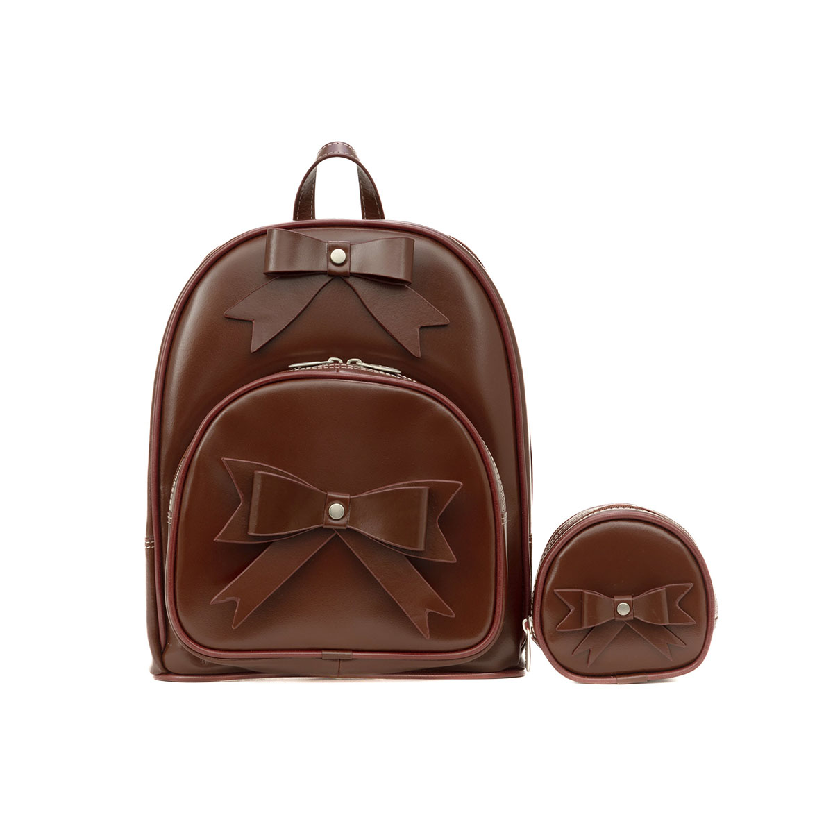 McKleinUSA® Arches Leather Mini Backpack with Bow - ARCHES Leather Bow Backpack Red
