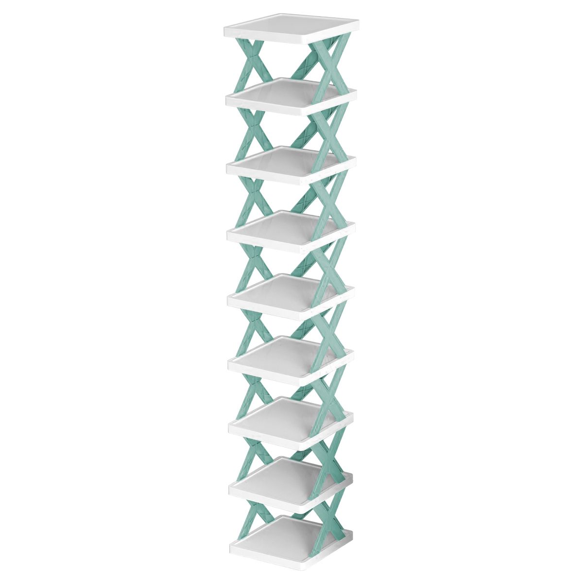NewHome 9-Tier Vertical Shoe Rack Organizer Space-Saving Shoe Storage Shelf Blue