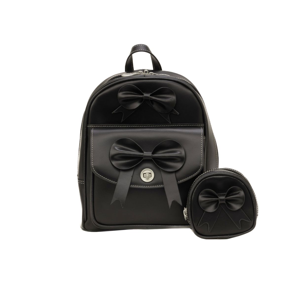 McKleinUSA ACADIA Leather Mini Bow Backpack - ACADIA Leather Mini Bow Backpack Black-image-SKU8234135