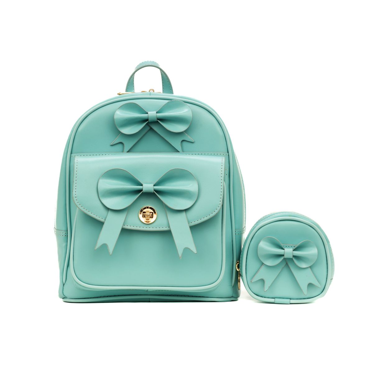 McKleinUSA ACADIA Leather Mini Bow Backpack - ACADIA Leather Mini Bow Backpack Blue-image-SKU8234137