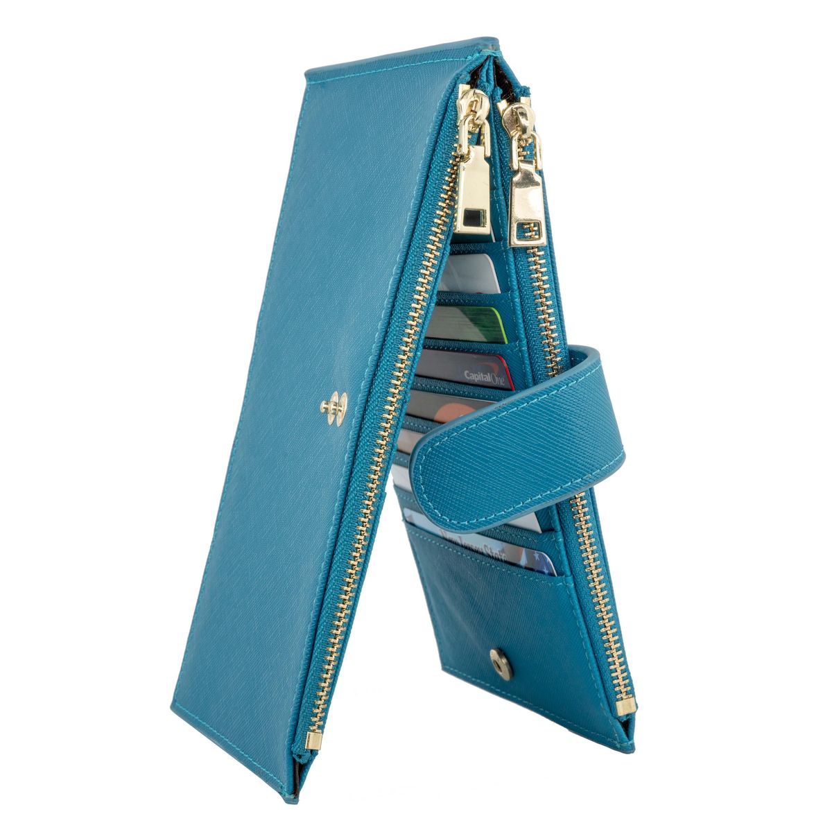 RFID Blocking Multi Card Wallet with Vaccination Card Slot - Teal