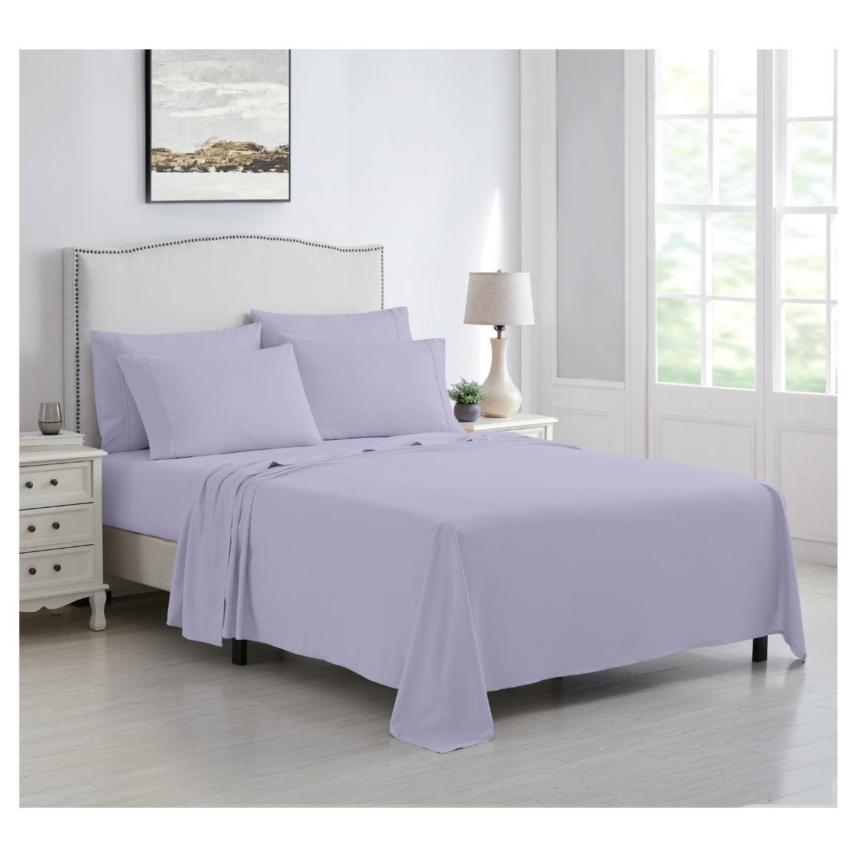 Kathy Ireland® 6-Piece Brushed Microfiber Sheet Set - Twin - Lavender