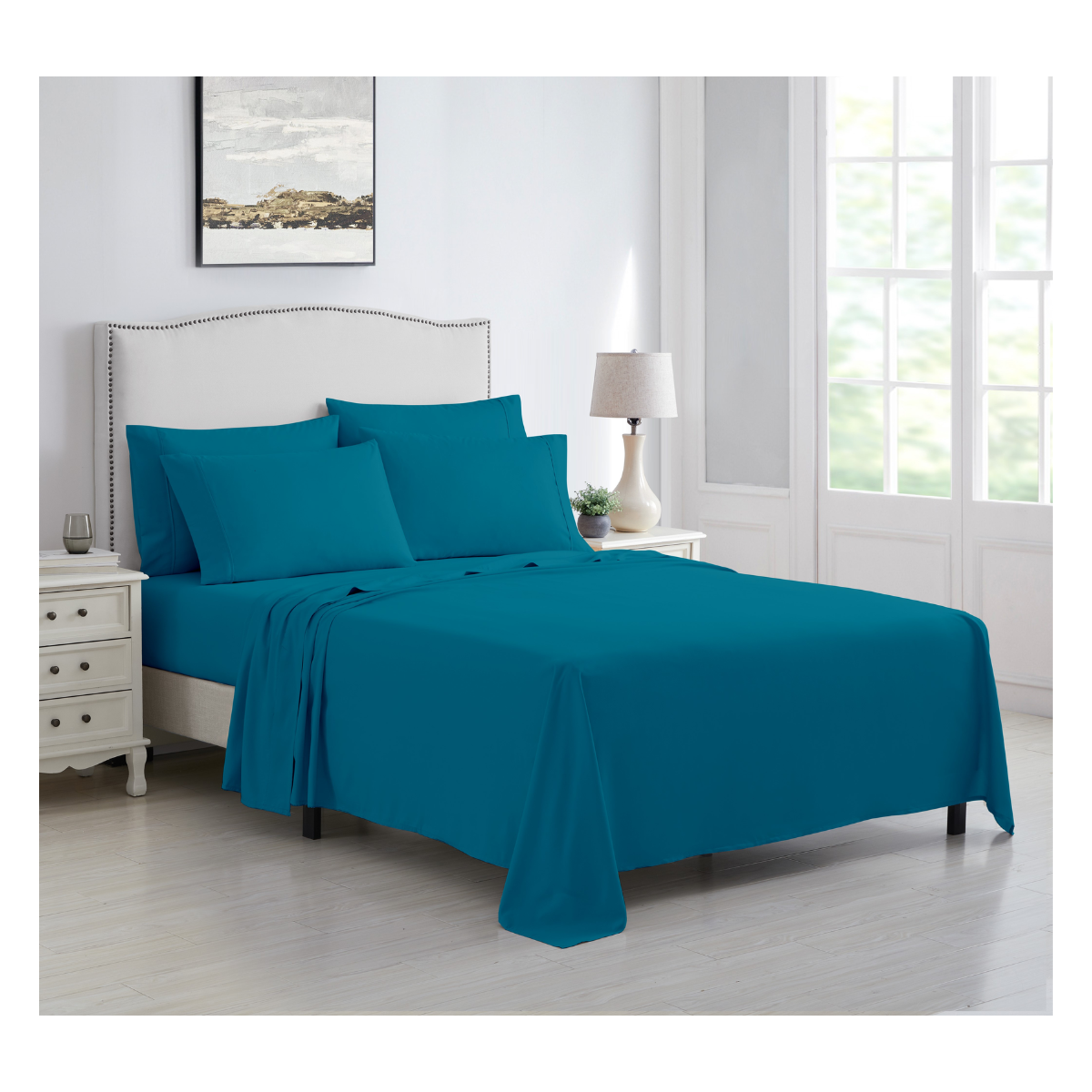 Kathy Ireland® 6-Piece Brushed Microfiber Sheet Set - King - Turquoise