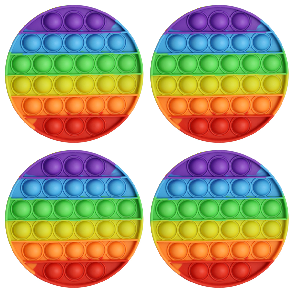 Photos - Role Playing Toy Fenzer Anti-Stress Rainbow Bubble Pop-It Fidget Toy  - (4 Pack) Rainbow Bubble Popper Toys 4 MX0029(1- to 5-Pack)