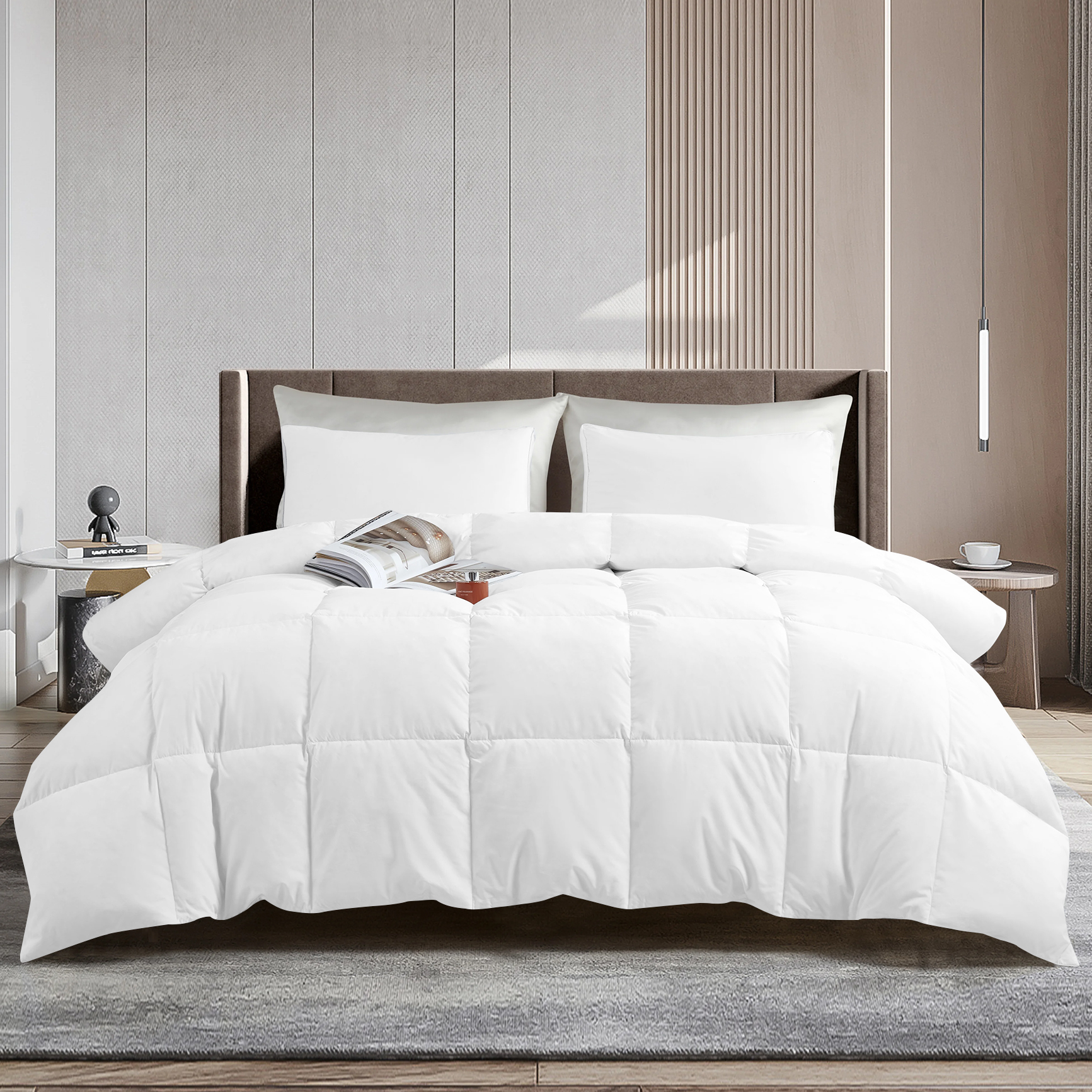 Hypoallergenic Luxury Goose Down-Alternative Comforter - King - White