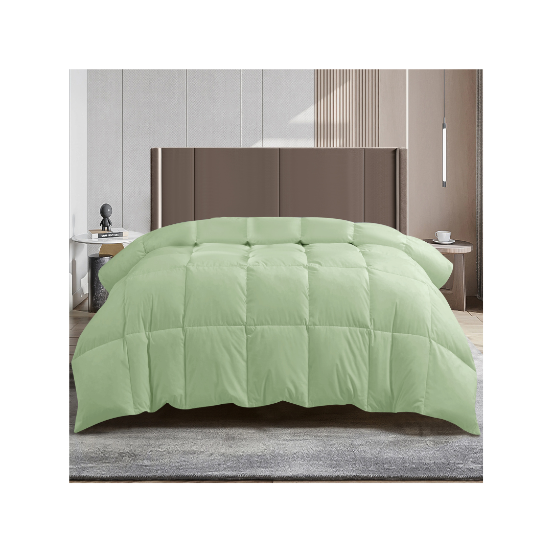 Hypoallergenic Luxury Goose Down-Alternative Comforter - Queen- Sage