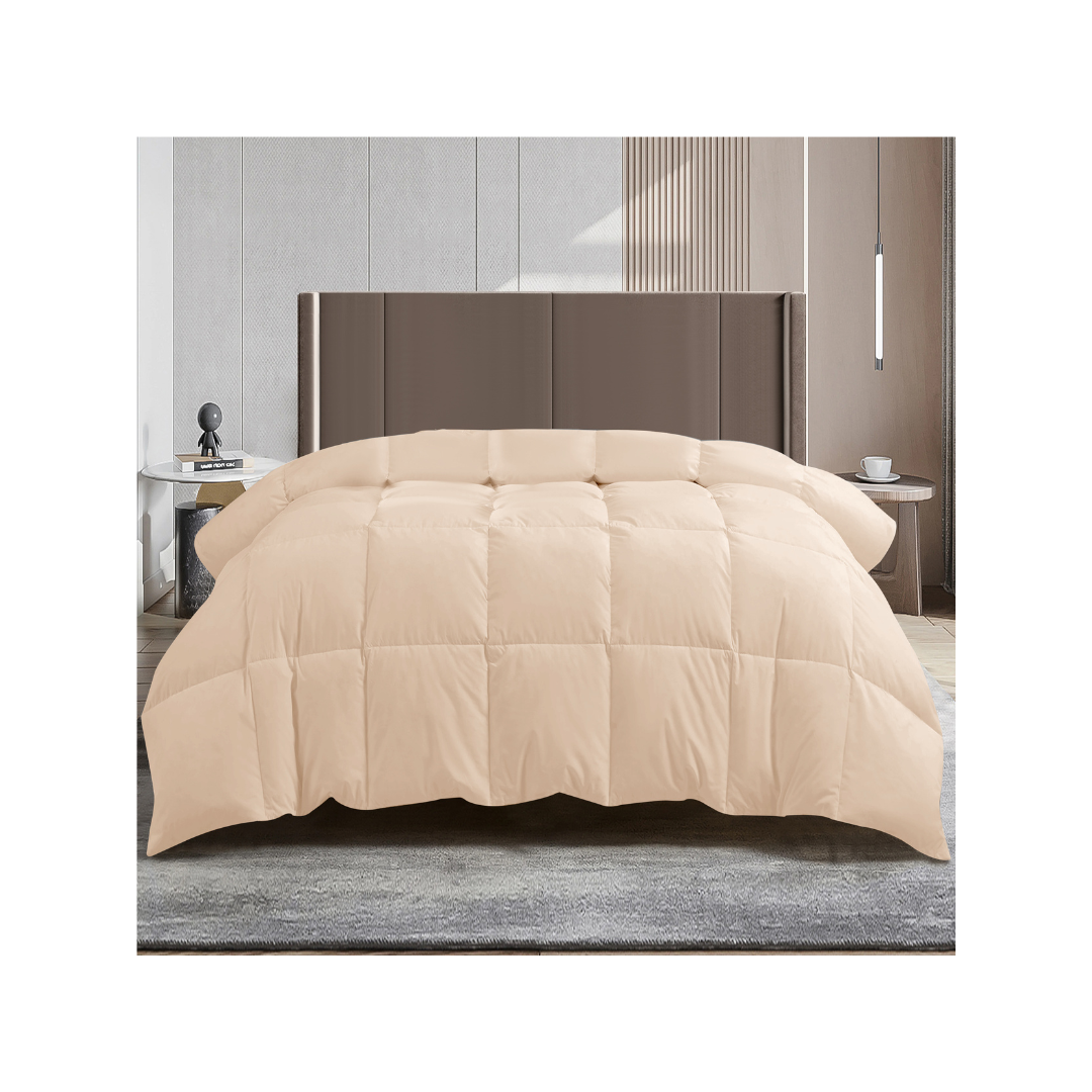 Hypoallergenic Luxury Goose Down-Alternative Comforter - Twin - Beige
