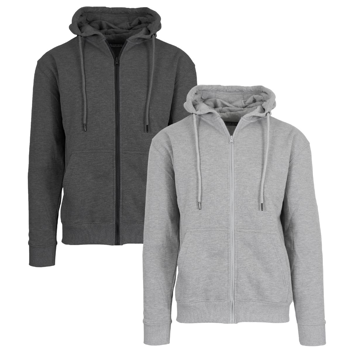 Men’s Fleece-Lined Full-Zip Hoodie (1- to 3-Pack) - J/MFH-700/ CH-HG/S