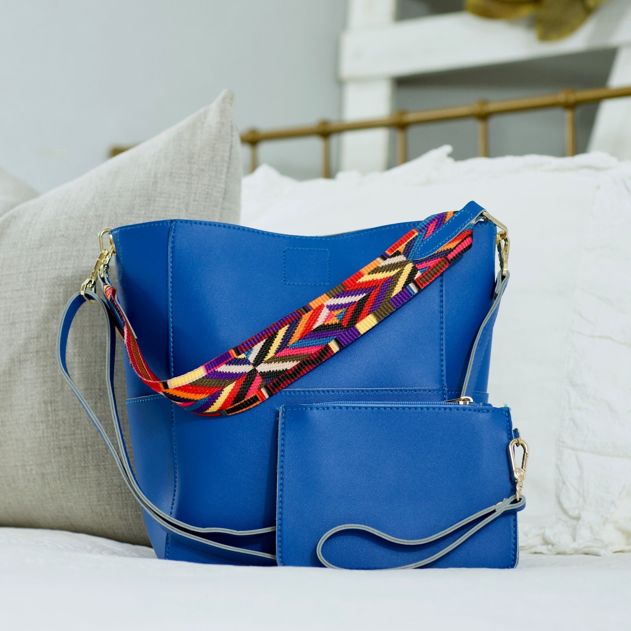 Kyndall Handbag  Choose Your Strap  Blue  BlueGreen Pattern