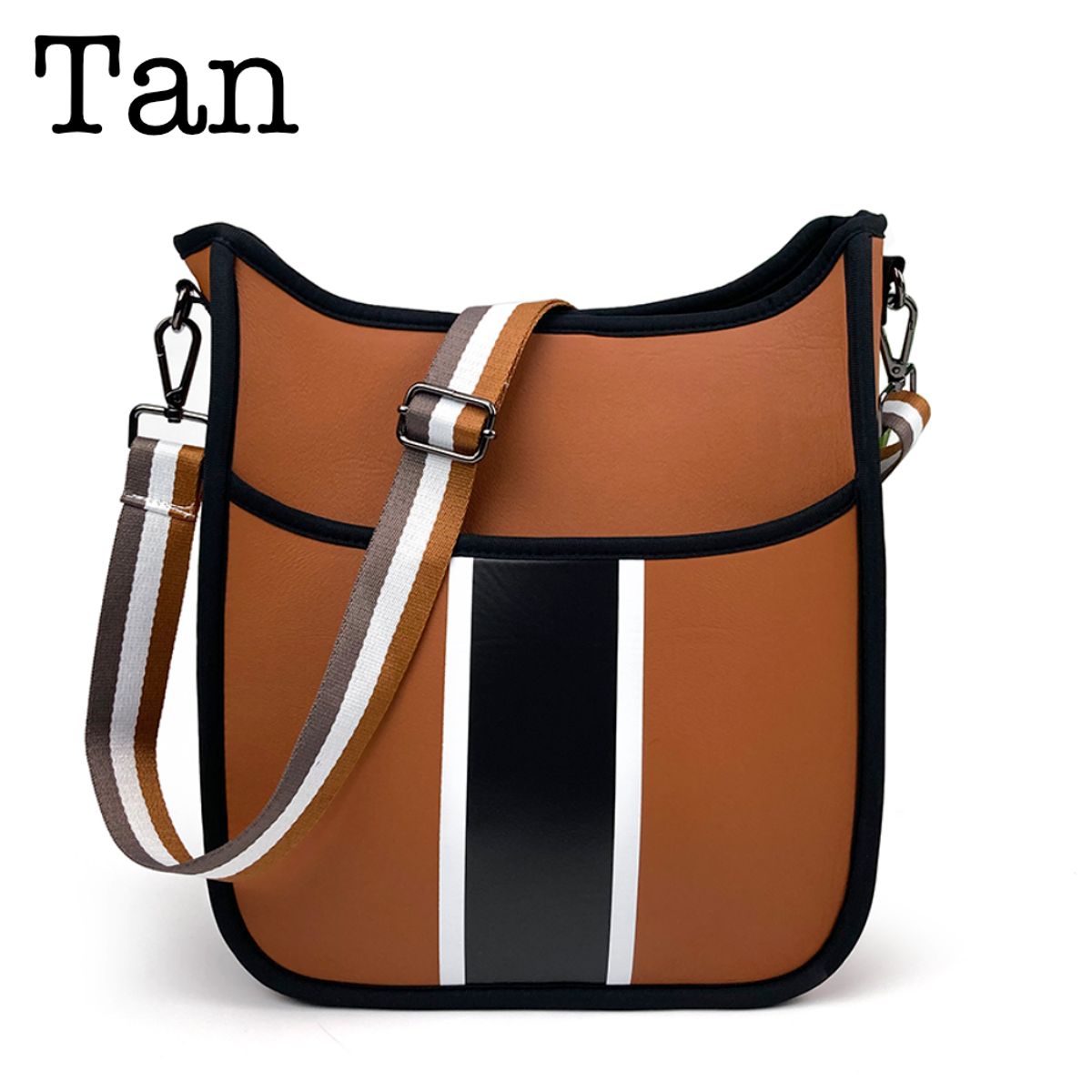Neoprene Messenger Bag  Tan