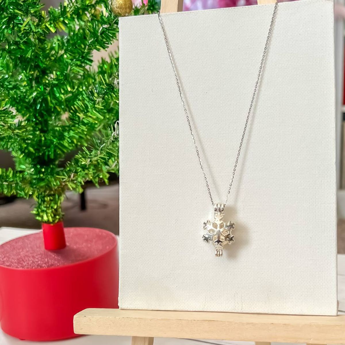 Women's Jolly Jewelry - silver plate snowflake locket