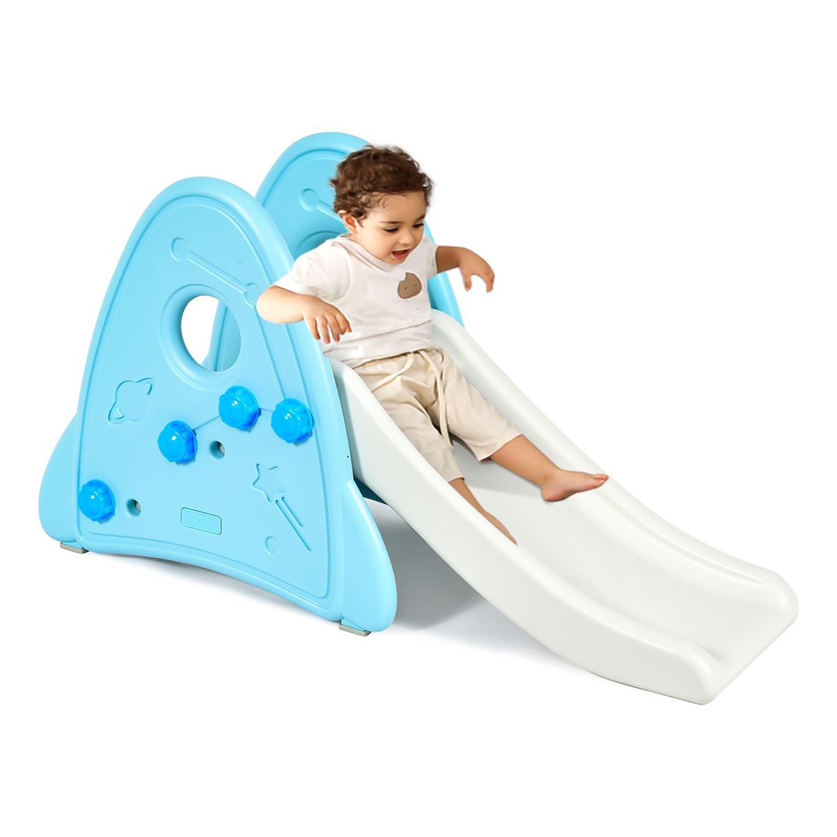 Goplus Freestanding Baby Slide Indoor Climber Slide Set - Blue