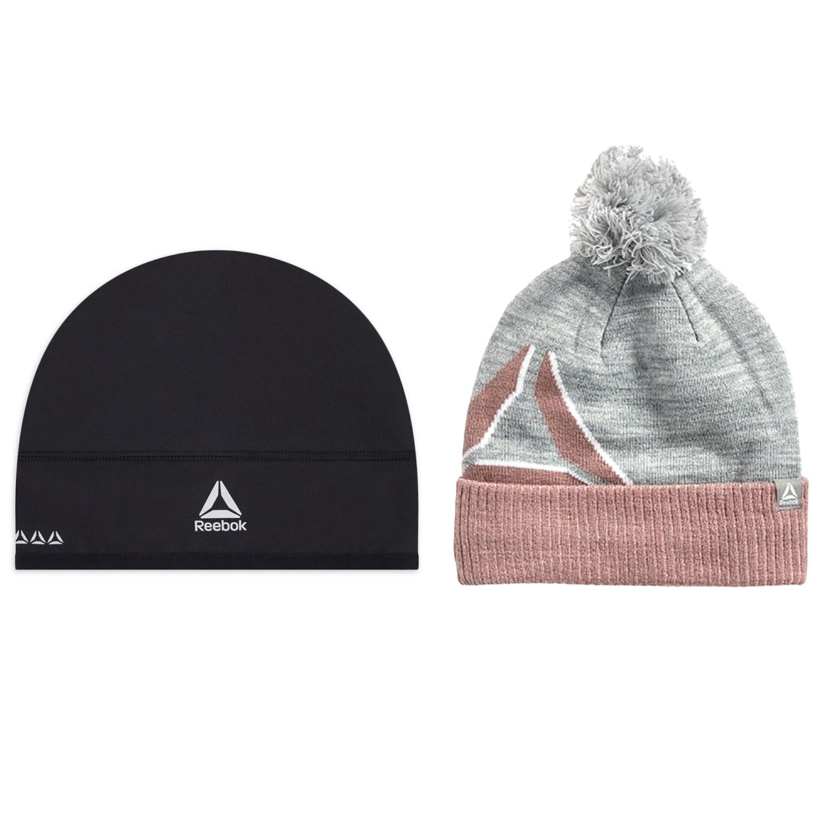 Reebok Womens Active Beanies 1 or 2Pack  2Pack 1 Black  1 Light Grey