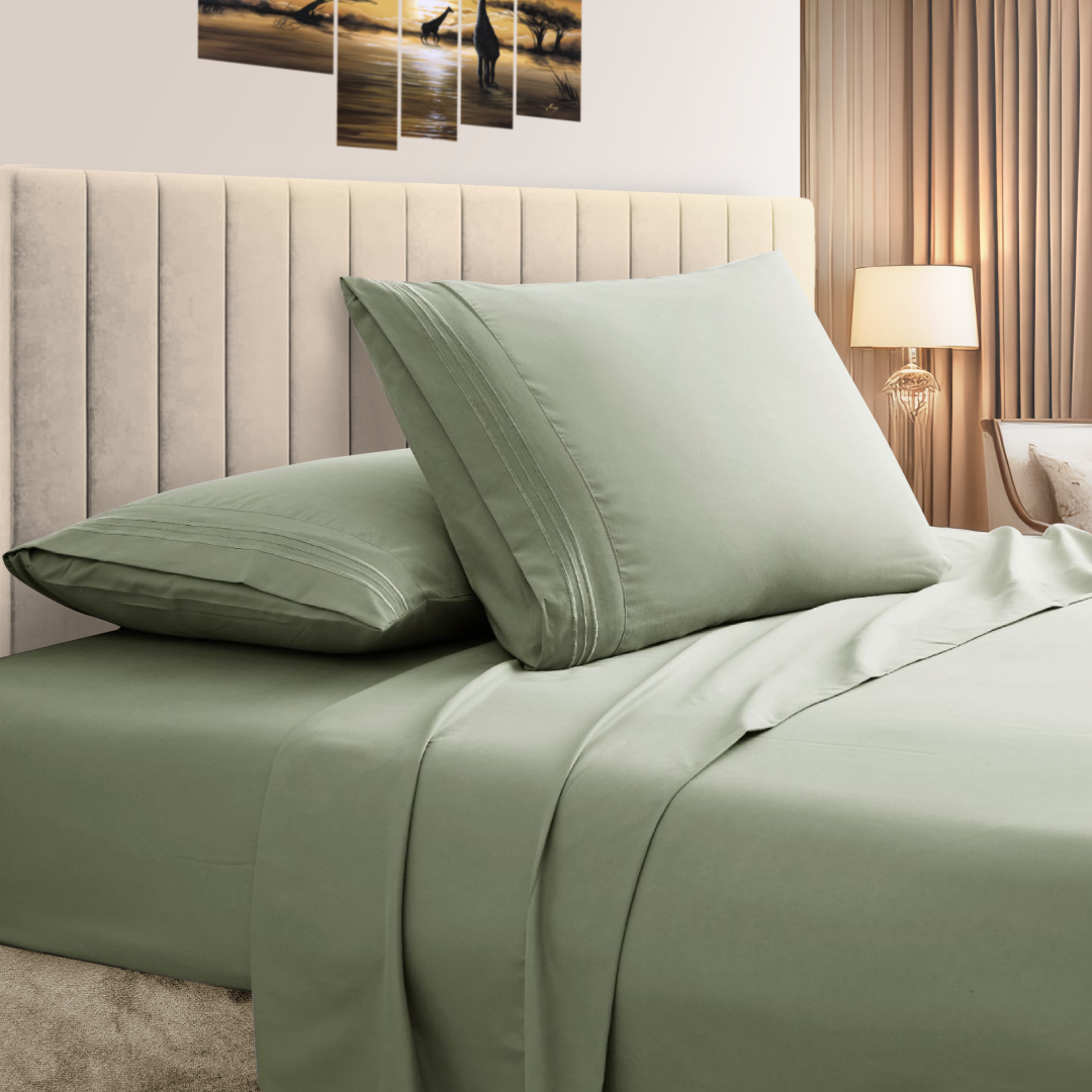 Bamboo Comfort&reg; 3-Line Bamboo Sheet Set - Bamboo 4 Piece Luxury Solid Sheet Set, Twin XL - Sage