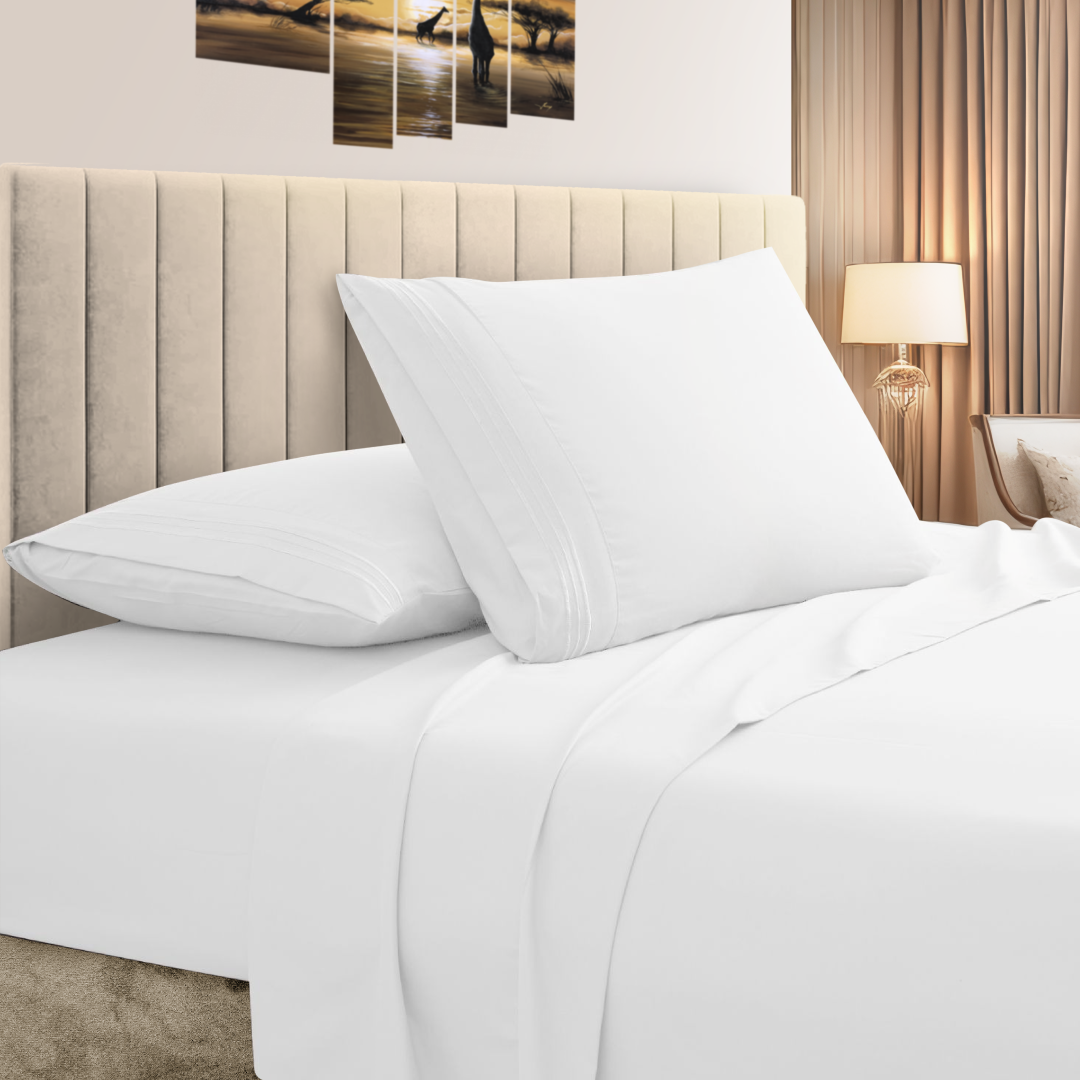 Bamboo Comfort&reg; 3-Line Bamboo Sheet Set - Bamboo 4 Piece Luxury Solid Sheet Set, Twin XL - White