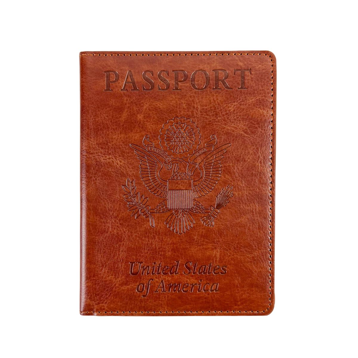 Vaccination Card and Passport Wallet  Brown